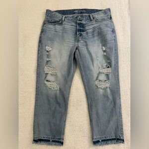 Old‎ Navy High Rise Slouchy Straight Distressed Jeans - 16
